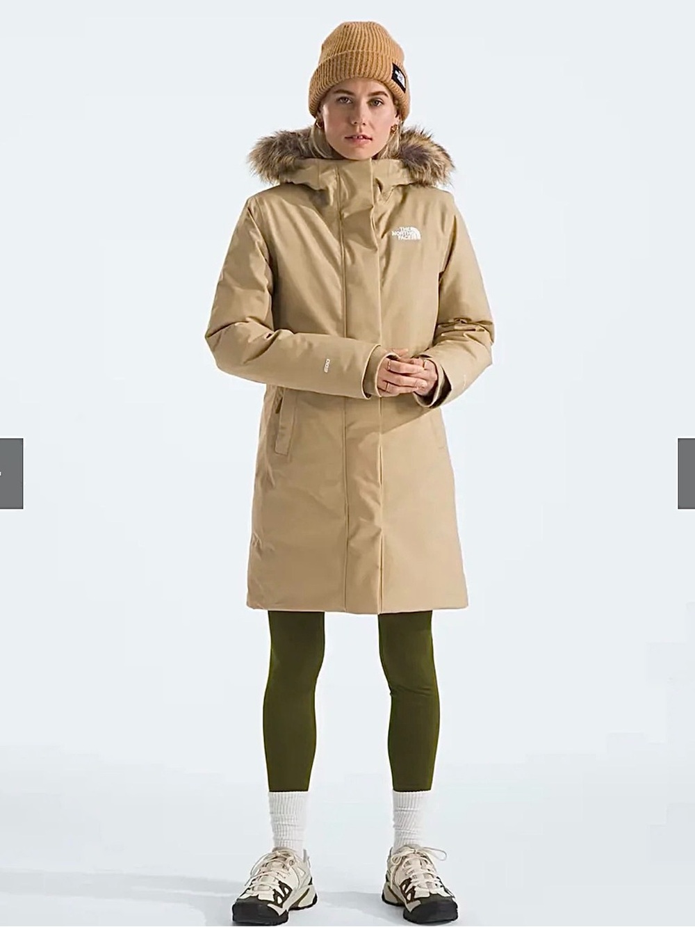 NWT - The North Face - Women's Arctic Parka with Faux-Fur Hood - Khaki Stone - S